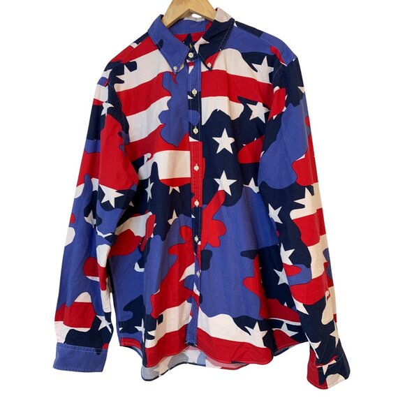 Ralph Lauren Mens Camo Patriotic Long Sleeve Button-Down Shirt XL RAA10426 - Picture 6 of 11